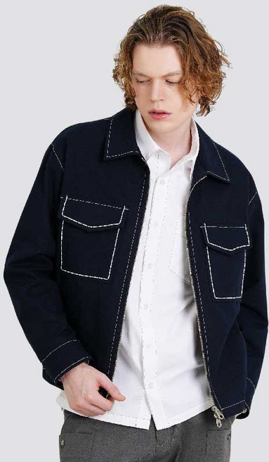 남자호시자수 포켓 집업 스텐카라자켓 CXS25FWJK920 NAV