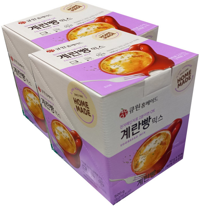 큐원 계란빵믹스500g(50g X 10입) 2팩, 500g, 2개