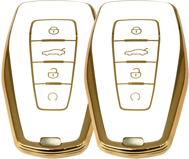 르노 그랑콜레오스 (호환가능) TPU 스마트키케이스 1+1, 골드화이트1+1