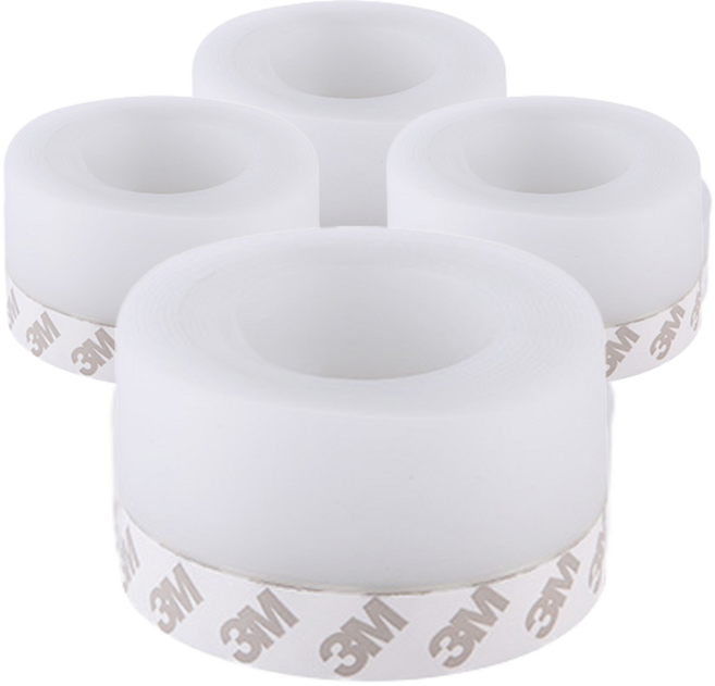 생활담다 외풍차단 실리콘 창문바람막이 문풍지 테이프 반투명 5m, 4개