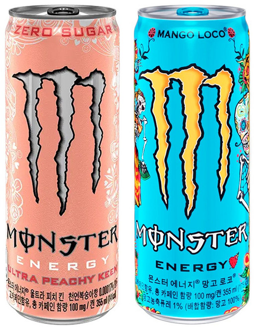 몬스터 에너지 피치 킨 망고로코, 355ml, 12개