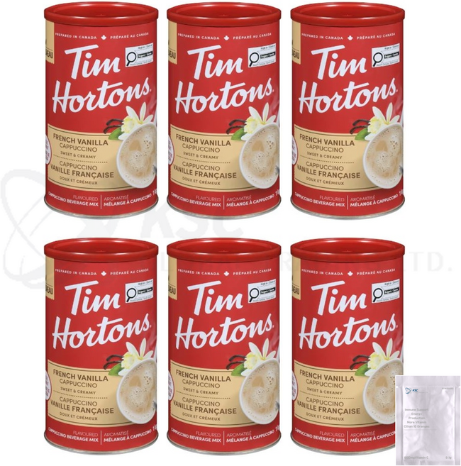 캐나다 팀홀튼 프렌치 바닐라 카푸치노 1kg+캐나다 비타민 1개 번들상품, 6개, 1개입, 1kg