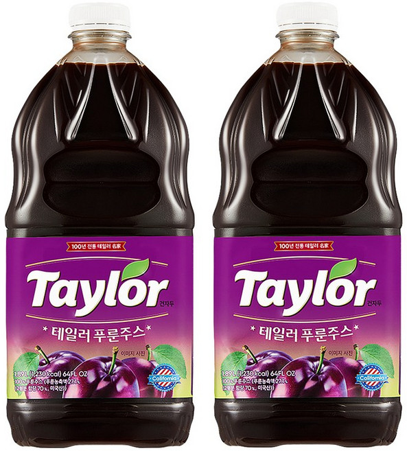 테일러 푸룬주스 1.89L x 2개 푸른 쥬스 임산부 변비에 좋은 자두 쾌변 주스