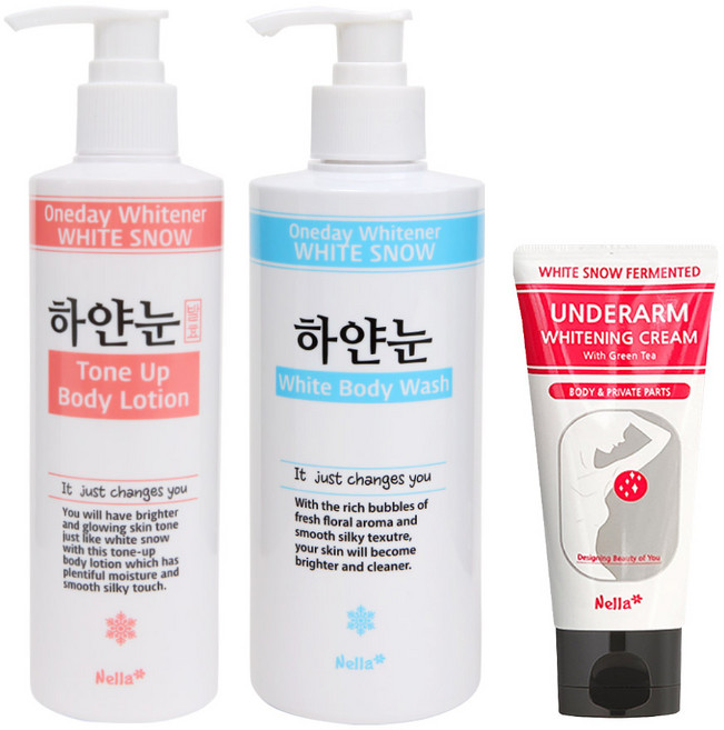 넬라 하얀눈 언더암 화이트닝크림 50g+하얀눈 바디로션+바디워시세트, 250g, 1개