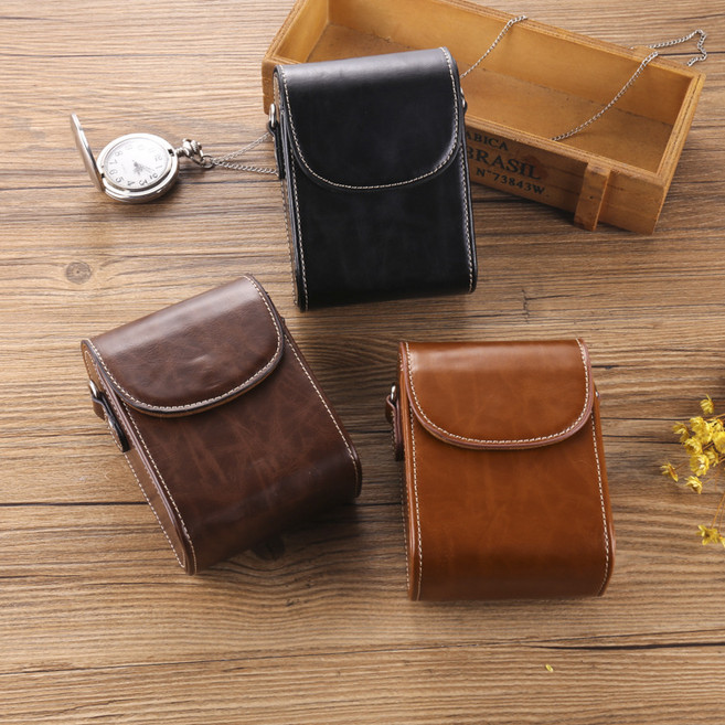 컴팩트 카메라 가죽 케이스 리코GR3X/소니ZV1/소니RX100M7/캐논G7XM3 파우치, S - 브라운 [316], 1개, 316