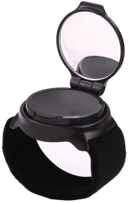 자전거 손목 백미러 후사경 손목거울 사이드미러 팔찌 시계형 사이클 MTB 로드 산악용, 1개, 블랙