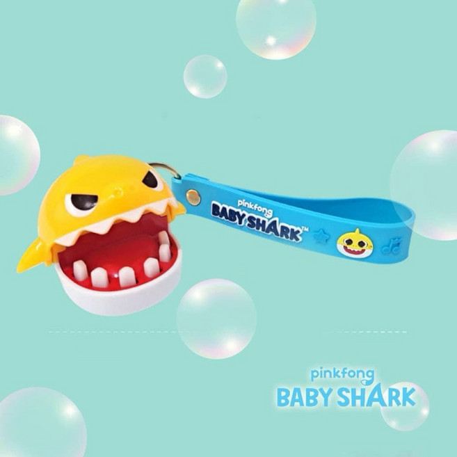 碰碰狐 鯊魚寶寶 Baby shark 迷你牙齒遊戲鑰匙圈, 1個, 黃色鯊魚寶寶, 黃色鯊魚寶寶