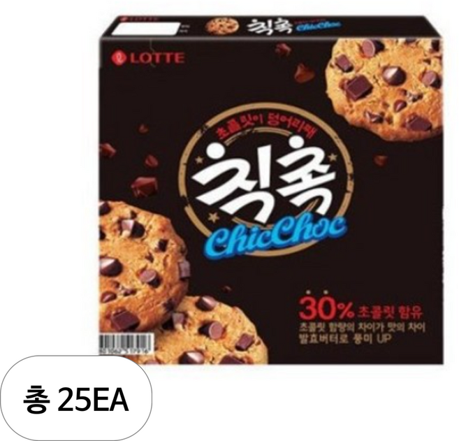 롯데제과 칙촉 오리지널, 180g, 25개