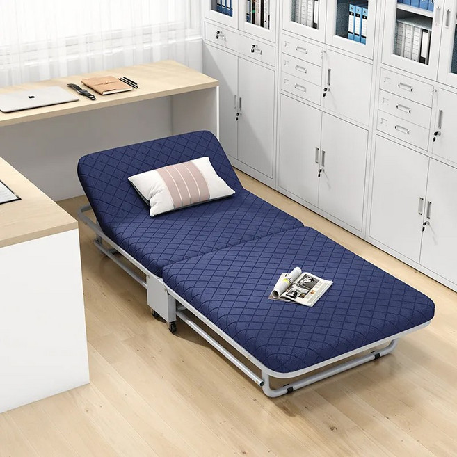 Larry 휴대용 대형 이동식 낮잠 접이식 침대 1인용 침대 휴대용 캠핑 침대, 푸른 색