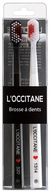 L'OCCITANE 歐舒丹 情侶牙刷 黑白款 2入組 竹炭細軟毛 口腔護理, 黑+白 2入（PP盒）, 1個
