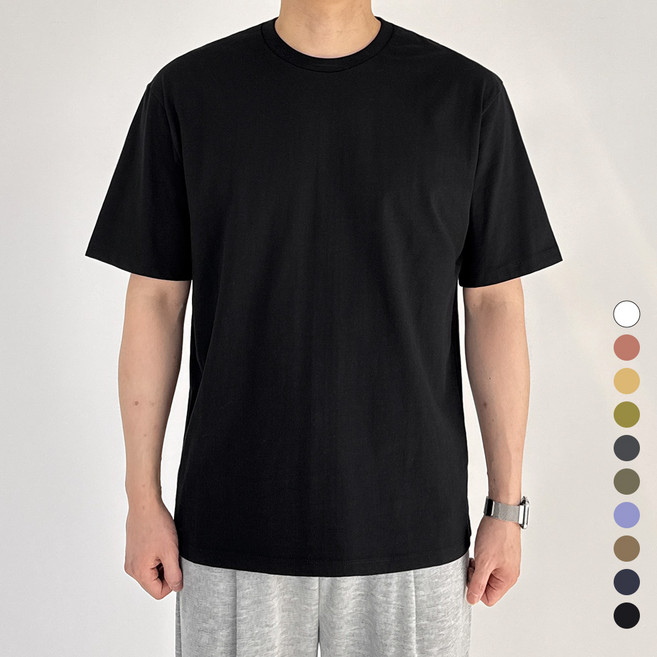 모노마인 남녀공용 통기성 비침없는 20수 라운드 반팔티 프리미엄 순면 무지 티셔츠 10컬러