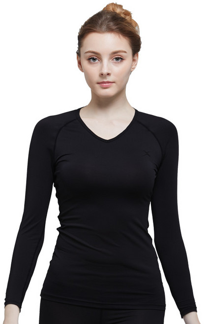 기어엑스 여성용 올뉴일반혹한기 8부소매브이넥 언더레이어 상의