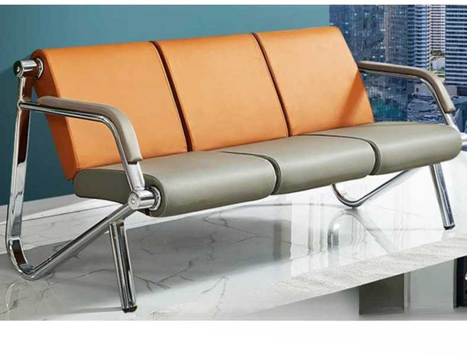 로비의자 대기실 미용실 공항 병원소파 등받이 긴의자, 전기 도금 (3인)