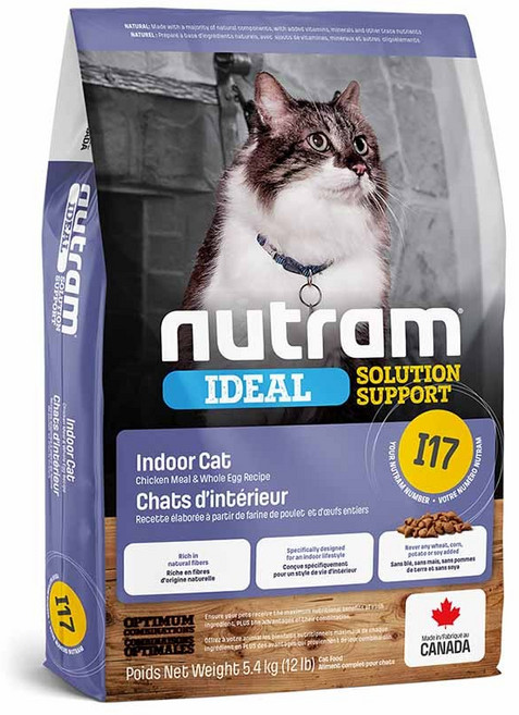 Nutram 紐頓 專業理想系列 I17 雞肉燕麥 室內成貓化毛貓糧, 1個, I17 (雞肉+燕麥) 室內化毛成貓,2KG