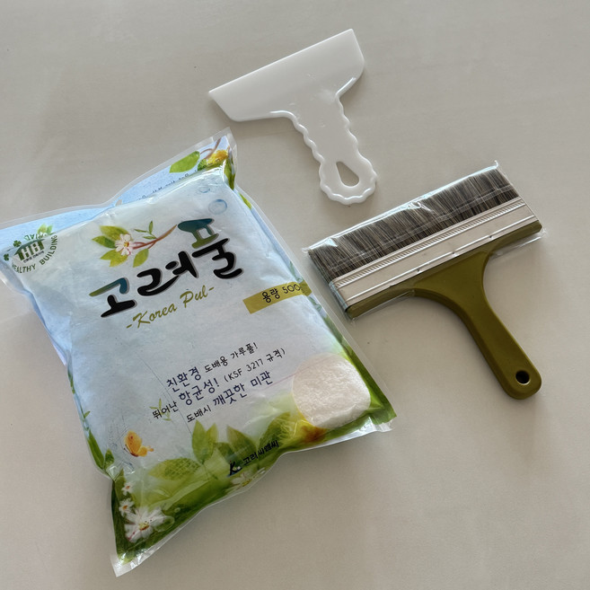 도배용품 고려풀500 간편세트 풀솔 헤라, 세트
