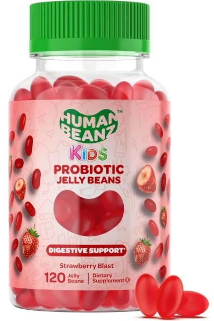 Human Beanz 젤리 용 프로바이오틱 젤리빈 구미 소화 건강을 위한 보충제 영양 채식 딸기 폭발 120개 코셔, Human Beanz 젤리빈 젤리 용 프로바이오틱 구미, 1개 - 쿠팡