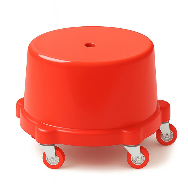 헤이미샤 무빙체어 앉은뱅이 이동식 무빙의자 작업 청소용 이동의자 (대형), 1개, 레드