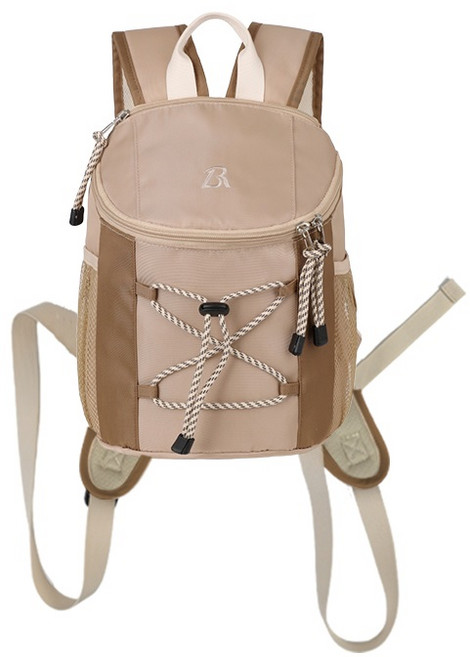 ALLILIO 소형 등산 가방 mini 백팩 여행 배낭 책가방 8L, 밀크티색