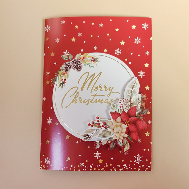 멜로디카드 크리스마스카드 4부화음 산타 루돌프 연말 선물 신년인사 연하장 새해인사, 선택B25-메리크리스마스_레드