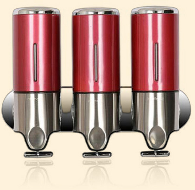 주방 욕실 세제통 벽걸이형 3구 디스펜서 거품비누디스펜서, 1개