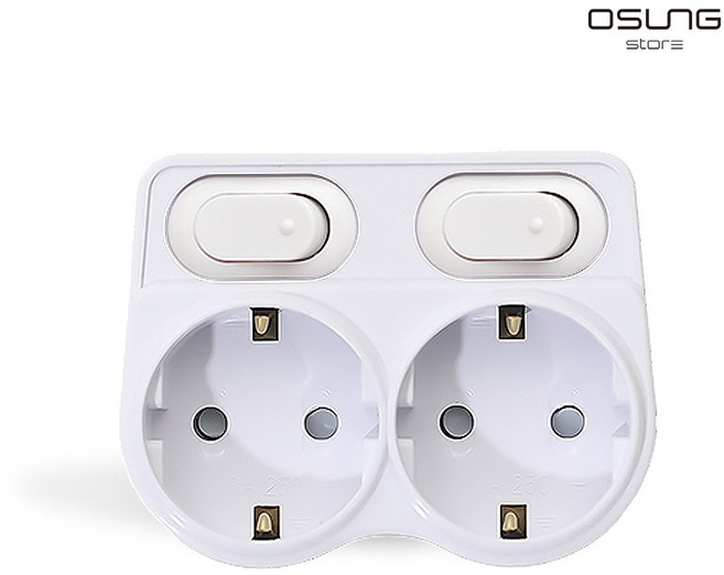 절전형 LED L자 멀티탭 2구 어댑터, 9.1cm, 1개, LED 2구 어댑터