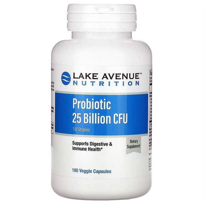 레이크 애비뉴 프로바이오틱스 250억 CFU 180 식물성 캡슐 유산균, 1개, 180정