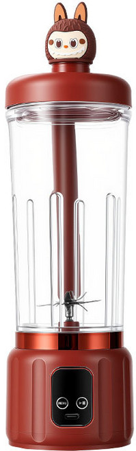 跨境爆款卡通榨汁機電動便攜高顏值運動多功能果汁機卡通榨汁杯, 咖啡拉布布:如圖所示