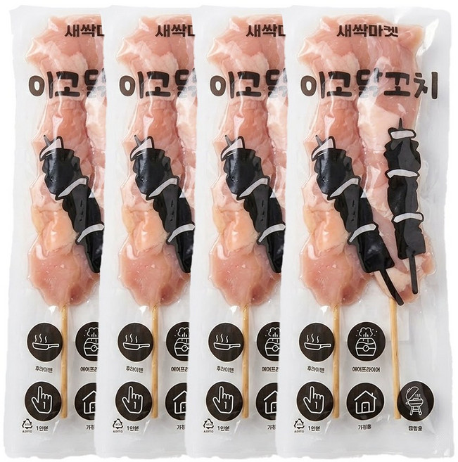 이고닭 닭다리살로 만든 순살닭꼬치, 4개, 240g