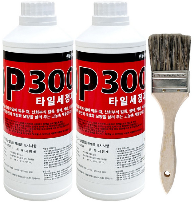 OP300 타일세정제 1L 2개 + 붓