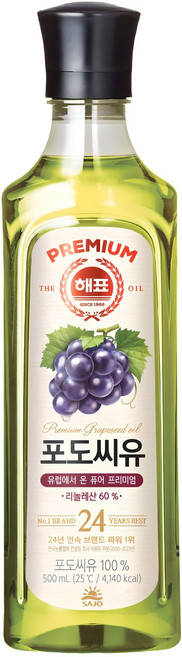 해표 포도씨유, 500ml, 1개