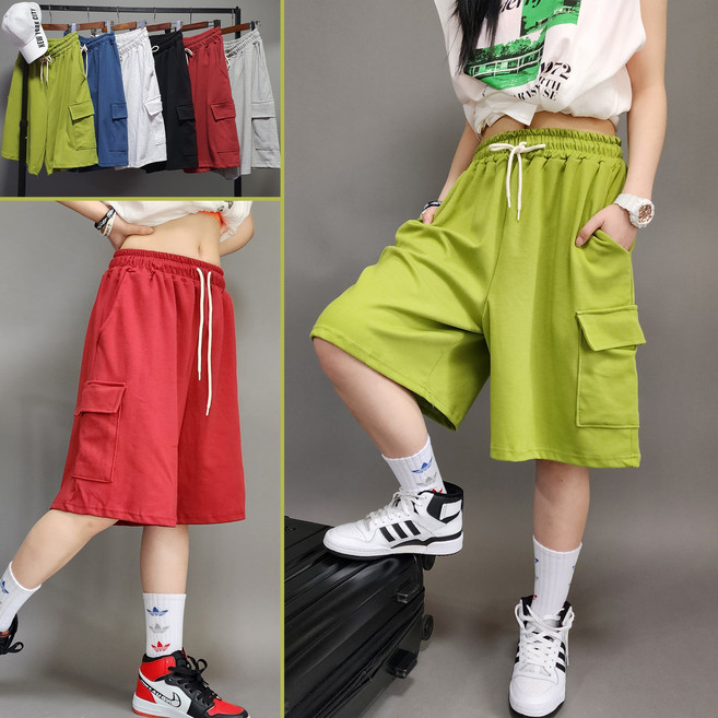 [디디댄스] 기본 카고 5부 반바지 댄서 줌바닷컴 방송댄스의상 댄스복 단체복 에어로빅복 걸스힙합 워밍