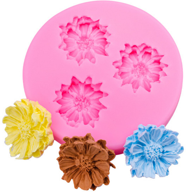 [야화] 야생화 3구 실리콘 다용도 몰드, 야생화 BA2