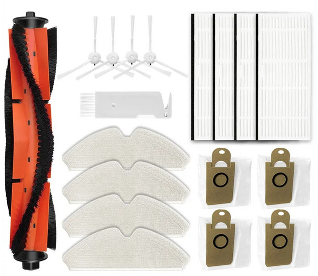 Kyvol R9 로봇 진공 청소기 예비 부품 액세서리 메인 사이드 브러시 Hepa 필터 천 먼지 봉투, 01 As Shown, 1개