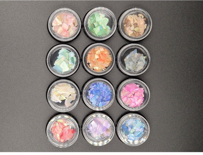 자개조각 셀프 쉘 네일아트 파츠 diy 12색상 1세트, 1개