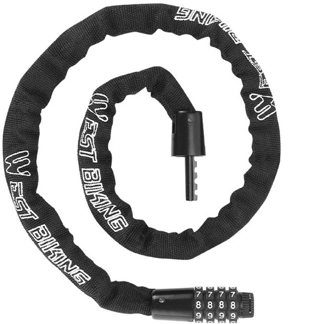 시그니처베이지 자전거 킥보드 섬유 스틸 자물쇠 번호키 도난방지 YPZ089, 90cm, 1개, 블랙