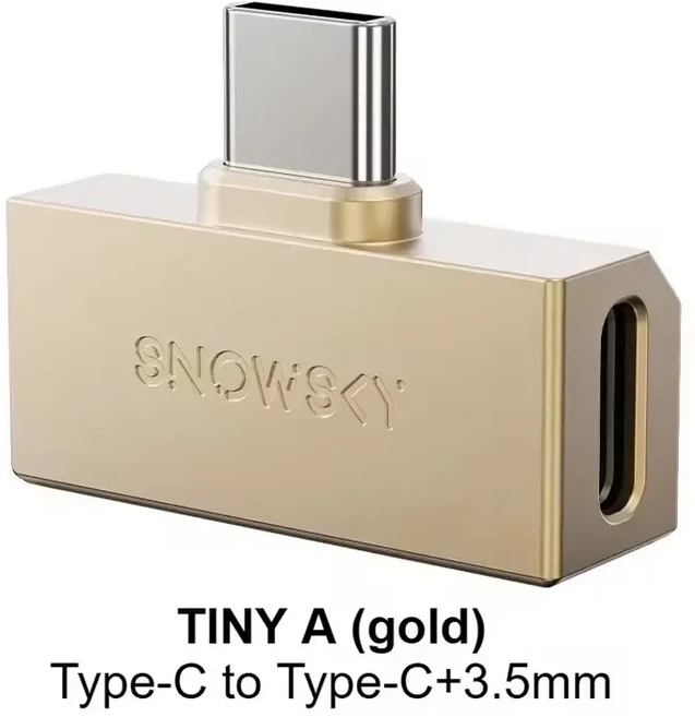 FiiO Snowsky TINY AB USB DAC 어댑터 헤드폰 앰프 3.54.4mmType-C PEQ 튜닝 하이 레졸루션 오디오 DSD256, 02 TinyA Gold TC-3.5