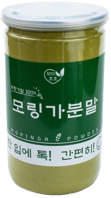 [3병] 모링가 분말 가루 250g 모미호호 100% 청정 유기농 모링가잎 분말, 3개