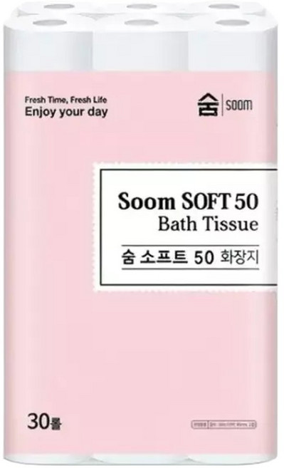 천연펄프 엠보싱 30롤 화장지 50m 2겹 실 두루마리휴지 먼지없는휴지, 30개, 1롤