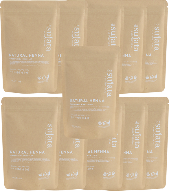 수자타 11개 유기농 천연100% 헤나 가루 염색약, 내추럴