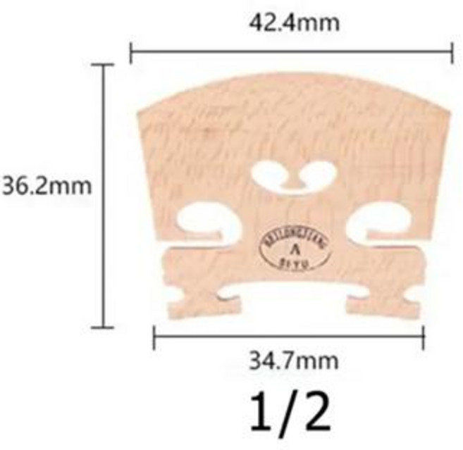 바이올린 브릿지 메이플 풀 사이즈 4/4 3/4 1/4 1/2 1/8 1/10 1/16 액세서리 루티에 부품, 04 1 2 size, 1개