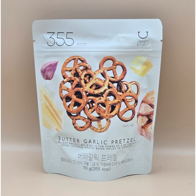 딜라이트 프로젝트 프레첼 스낵 70g | 버터갈릭, 3개