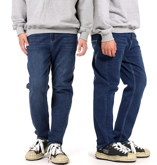 남자 테이퍼드핏 빅사이즈 청바지 히든 밴딩 스판 데님