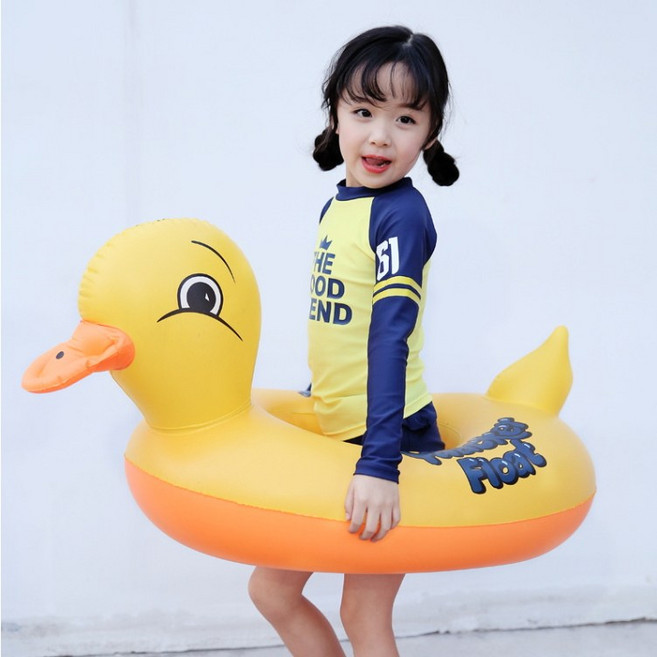 兒童游泳圈 水上坐騎, 黃色小鴨, 1個