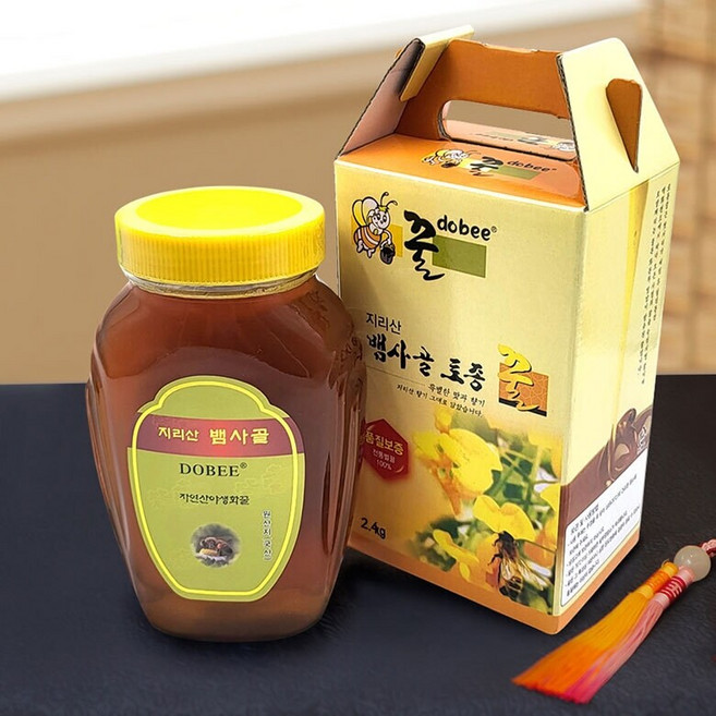 [지리산뱀사골] 자연산 야생화꿀 2.4kg (병/선물용박스), 단품, 1개