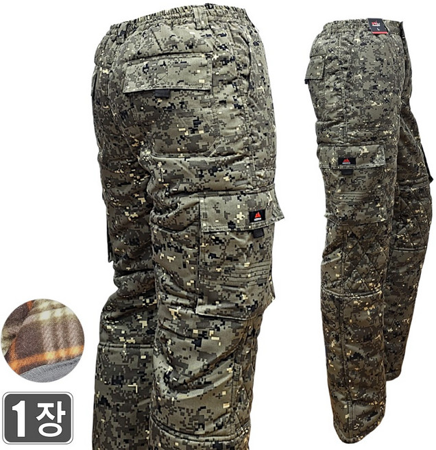 웨어몬 솜바지 건빵바지 기모 방한 누빔 방한복 WK18 얼룩