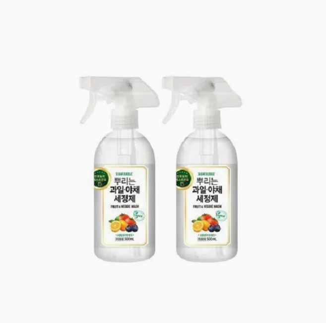 슈가버블 뿌리는 과일 야채 세정제, 500ml, 2개