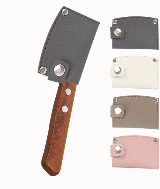 허니잼 미니도끼칼 가죽 칼집 캠핑용 칼케이스 4P 세트, 아이보리+핑크+그레이+브라운, 1세트, 전색상