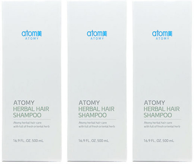 중/건성 두피 헤어 한방 샴푸 애터미 한방샴푸 3세트 약산성 PH밸런스 샴푸, 3개, 500ml