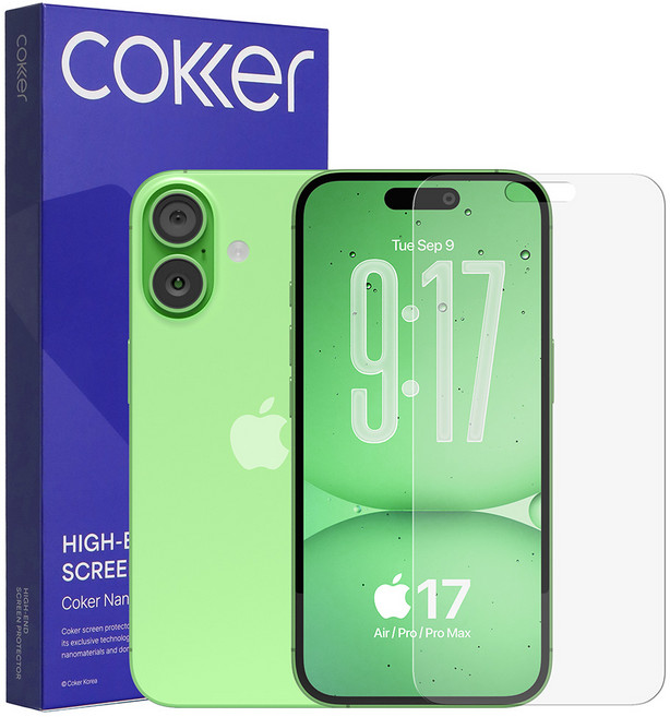 코커 아이폰17 종이질감 지문방지 저반사 매트 항균 신소재 강화필름, 2개