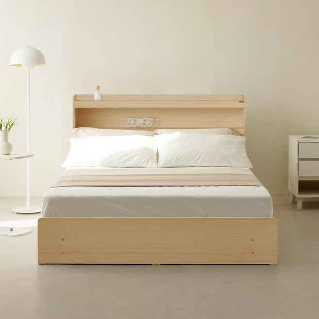 동서가구 에디프 LED조명 수납침대 프레임, 메이플